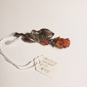 Amber Rose Brooch / Pin